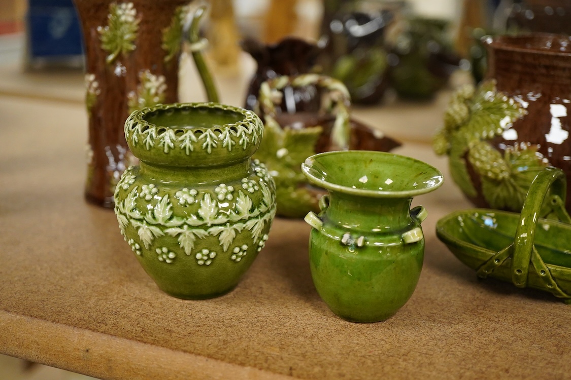 A collection of miniature Rye pottery jugs, vases etc. tallest 10.5cm